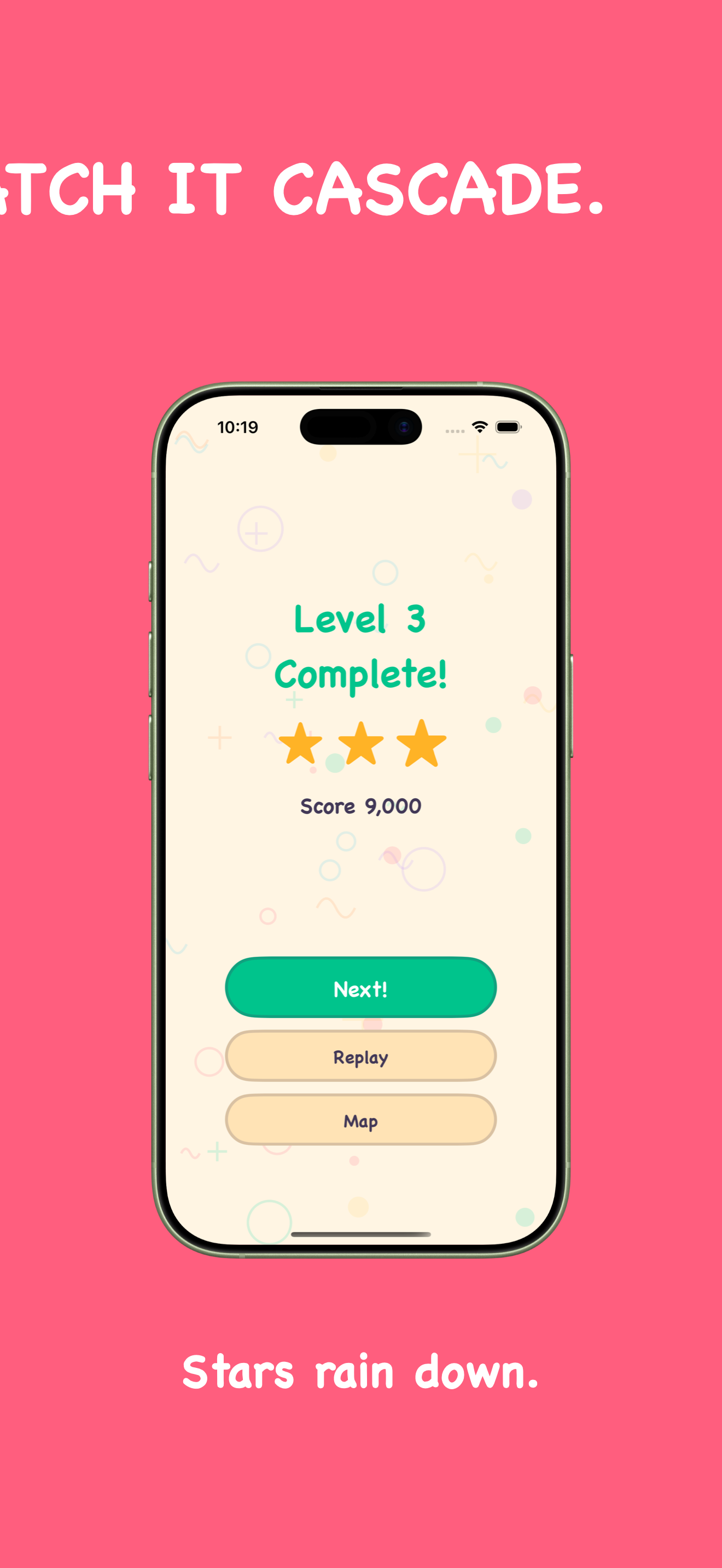Level complete with three stars